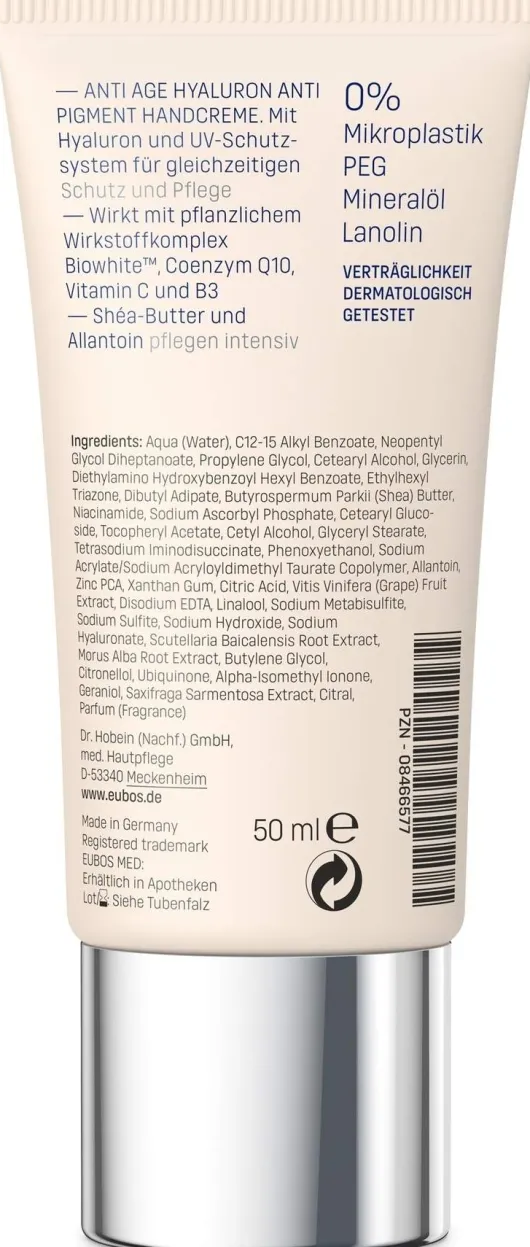 Eubos Hyaluron Anti Pigment Handcreme 50 ml