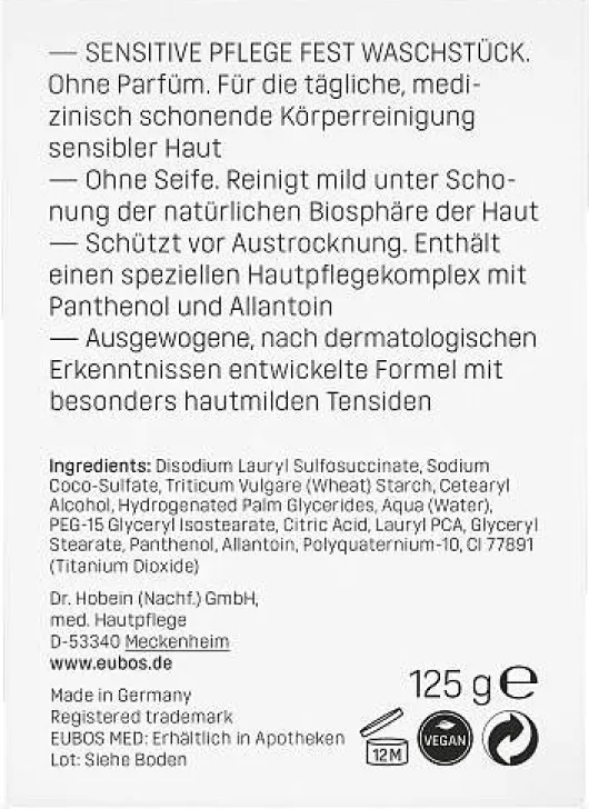 Eubos Sensitive Waschstück 125 G