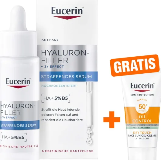 Eucerin Anti-Age Hyaluron-Filler straffendes Serum 30 ml + gratis Eucerin Sun Gel-Creme Oil Control 20 ml