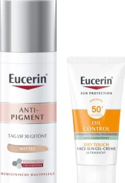 Eucerin Anti-Pigment Tagespflege getönt mittel 50 ml Creme + gratis Sun Gel-Creme Oil Control 20 ml