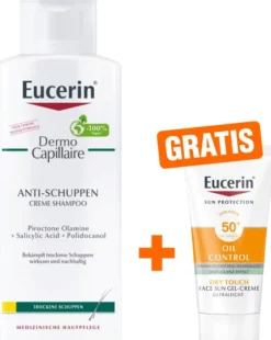 Eucerin Dermo Capillaire Anti-Schuppen Creme Shampoo 250 ml + gratis Sun Gel-Creme Oil Control 20 ml