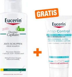 Eucerin Dermo Capillaire Anti-Schuppen Creme Shampoo 250 ml + gratis AtopiControl Hydro-Lotion 20 ml