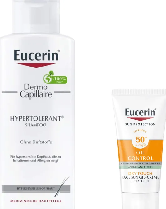 Eucerin Dermo Capillaire hypertolerant Shampoo 250 ml + gratis Eucerin Sun Gel-Creme Oil Control 20 ml