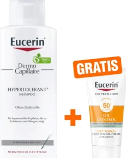 Eucerin Dermo Capillaire hypertolerant Shampoo 250 ml + gratis Eucerin Sun Gel-Creme Oil Control 20 ml