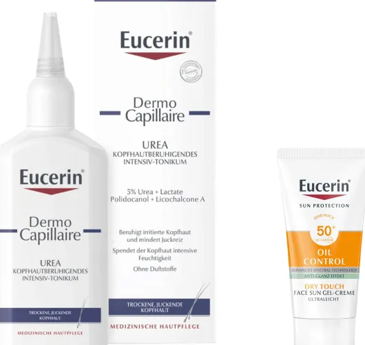 Eucerin Dermo Capillaire kopfhautberuhigend Tonikum 100 ml + gratis Sun Gel-Creme Oil Control 20 ml