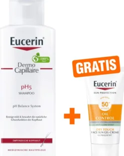 Eucerin Dermo Capillaire pH5 Shampoo 250 ml + gratis Eucerin Sun Gel-Creme Oil Control 20 ml