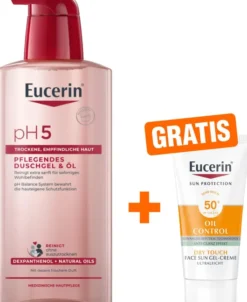 Eucerin pH5 Duschgel & Öl empfindliche Haut 400 ml + gratis Eucerin Sun Gelcreme Oil Control 20 ml
