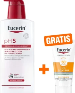 Eucerin pH5 Waschlotion 400 ml mit Pumpe + gratis Eucerin Sun Gelcreme Oil Control 20 ml