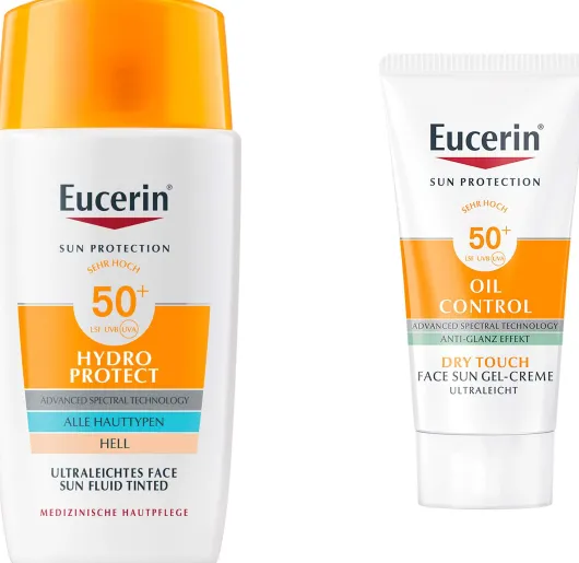 Eucerin Sun Hydro Protect Tinted hell 50 ml + gratis Sun Gel-Creme Oil Control 20 ml