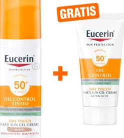 Eucerin Sun Oil Control Face Fluid Getönt (Mittel) LSF 50+ 50 ml + gratis Sun Gel-Creme Oil Control 20 ml