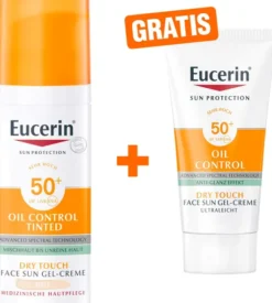 Eucerin Sun Oil Control Face Fluid Getönt (Hell) LSF 50+ 50 ml + hgratis Sun Gel-Creme Oil Control 20 ml