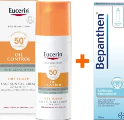 Eucerin Sun Oil Control Face LSF 50+ 50 ml Gel-Creme + Bepanthen 75 ml kühlendes Schaumspray