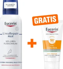 Eucerin UreaRepair Plus Fußschaum 10 % 150 ml + gratis Sun Gel-Creme Oil Control 20 ml