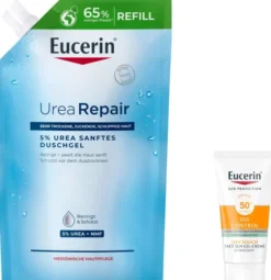 Eucerin UreaRepair 5% Urea Sanftes Duschgel Refil 400 ml + gratis Eucerin Sun Gel-Creme Oil Control 20 ml