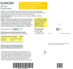 Eunova DuoProtect D3 + K2 1000 I.E. 90 Kapseln
