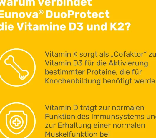 Eunova DuoProtect D3 + K2 1000 I.E. 90 Kapseln