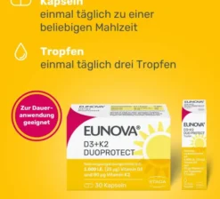 Eunova Duoprotect D3 + K2 1000 I.E. 30 Kapseln