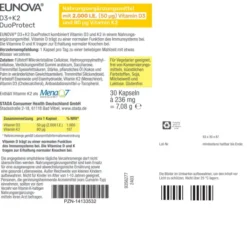 Eunova Duoprotect D3 + K2 2000 I.E. 30 Kapseln