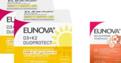 Eunova DuoProtect D3 + K2 2000 I.E. 2 x 90 Kapseln + gratis Eunova VivaChrono 2 x 10 Tabletten