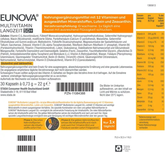 Eunova Langzeit 50+ Kapseln 30 Stück