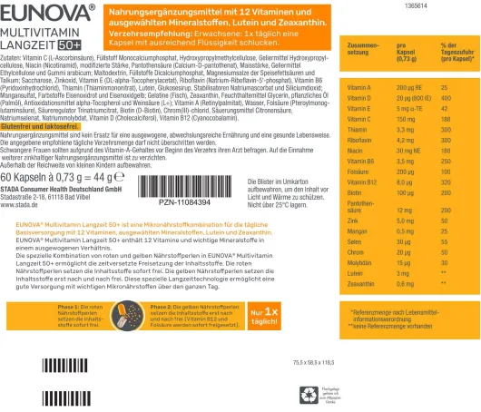 Eunova Langzeit 50+ Kapseln 60 Stück