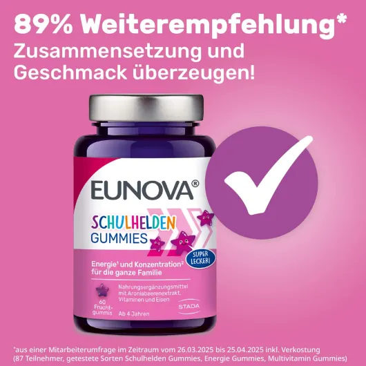 Eunova Schulhelden Gummies 60 Bonbons