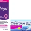 Femibion 0 Babyplanung 56 Tabletten + Clearblue Schwangerschaftstest Frühe Erkennung 2 Stück