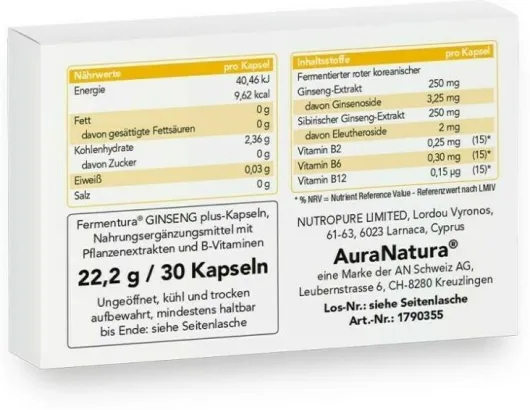 Fermentura Ginseng Plus 30 Kapseln