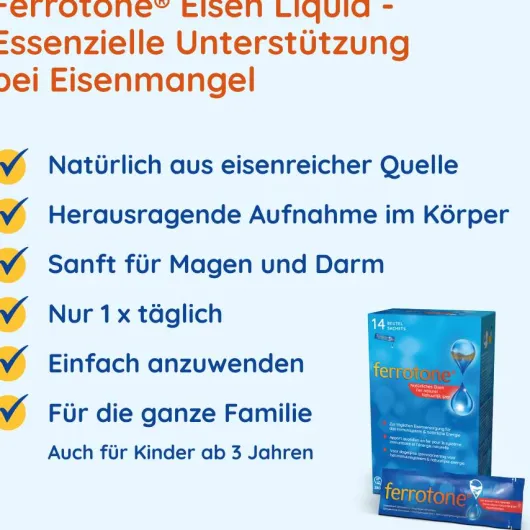 Ferrotone Natürliches Eisen Plus Vitamin C Apfel 14 X 25 ml Beutel