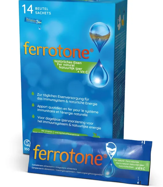 Ferrotone Natürliches Eisen Plus Vitamin C Apfel 14 X 25 ml Beutel