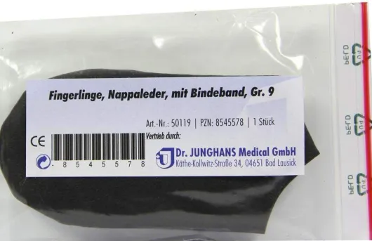 Fingerling Nappaleder Gr. 9 Mit Bindeband 1 Stück