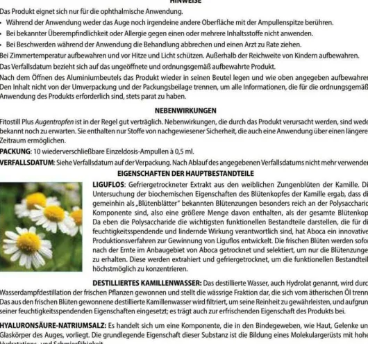 Fitostill Plus Augentropfen 10 X 0,5 ml