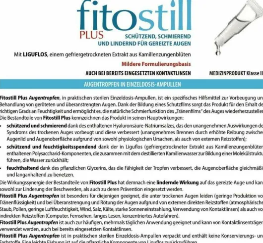 Fitostill Plus Augentropfen 10 X 0,5 ml