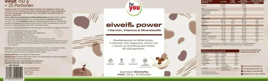For You Eiweiß Power Milchkaffee 750 G Pulver