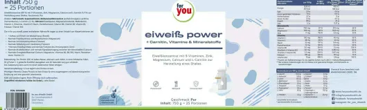 For You Eiweiß Power Pur 750 G Pulver