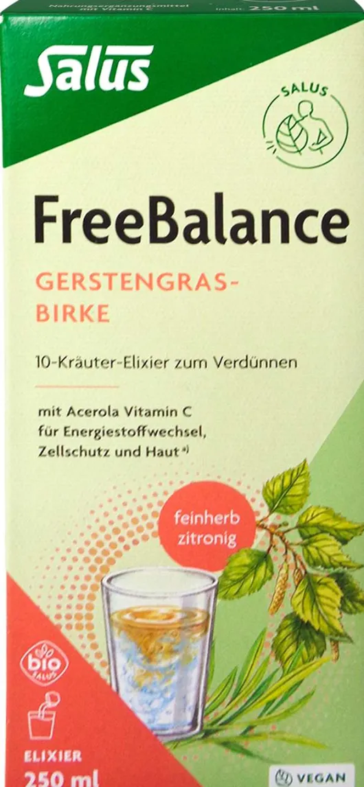 Freebalance Gerstengras-Birke 10-Kräuter-Elixier Bio 250 ml