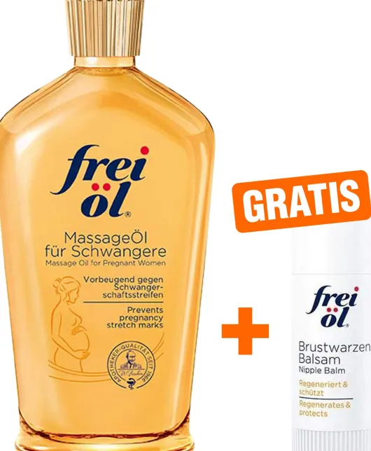 Frei Öl Massageöl für Schwangere 25ml + gratis Frei Öl Brustwarzen Balsam 7,5 ml