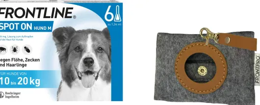 Frontline Spot On Hund M 10-20 kg 6 Pipetten + gratis Frontline Hundekotbeutelspender