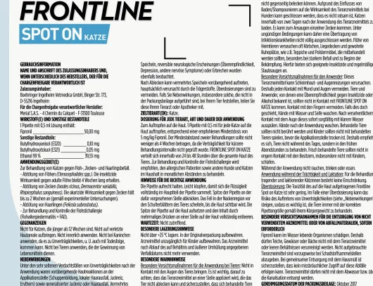 Frontline Spot on Katze 3 Pipetten