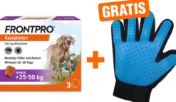 Frontpro 136 mg für Hunde 25-50 kg 3 Kautabletten + gratis Fellhandschuh