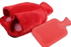 Fußwärmer inklusive Wärmflasche, rot