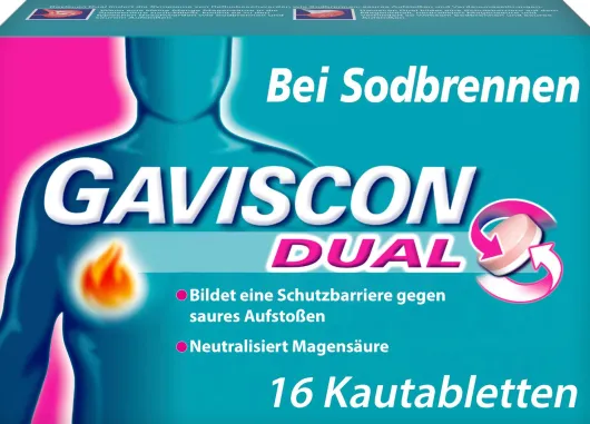 Gaviscon Dual 250 mg - 106,5 mg - 187,5 mg 16 Kautabletten