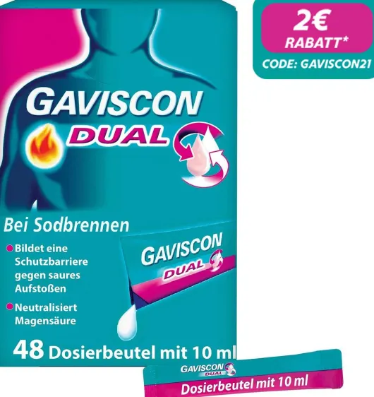 Gaviscon Dual 500 mg-213 mg-325 mg Suspension 48 x 10 ml