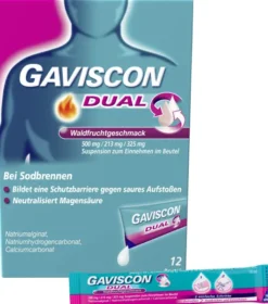 Gaviscon Dual Suspension Waldfrucht 500 mg-213 mg-325 mg 12 x 10 ml