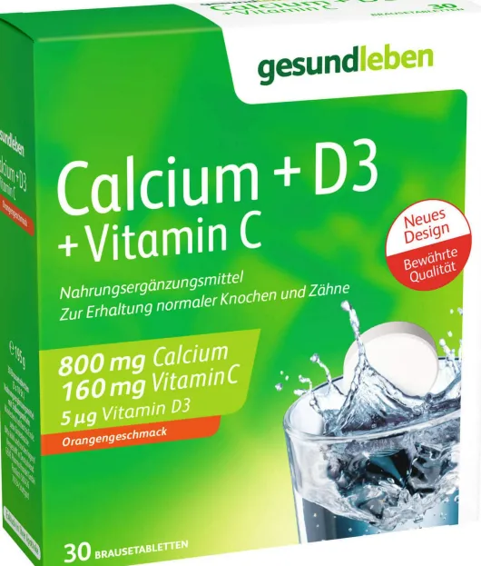 Gesund Leben Calcium 800 mg + D3 + Vitamin C Brausetabletten