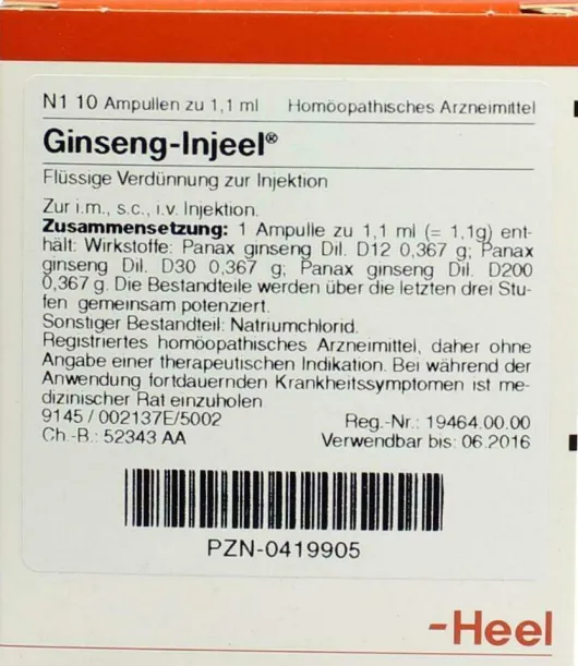 Ginseng Injeele 1,1 ml
