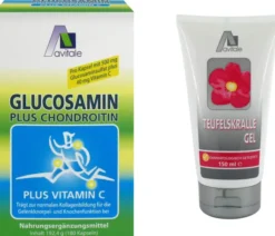Glucosamin 500 mg + Chondroitin 400 mg + gratis Teufelskralle 150 ml Gel