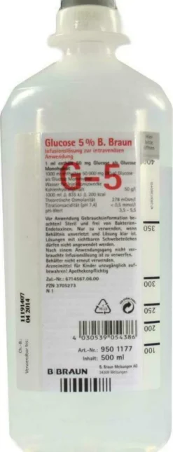 Glucose 5% B.Braun Ecoflac Plus 500 ml