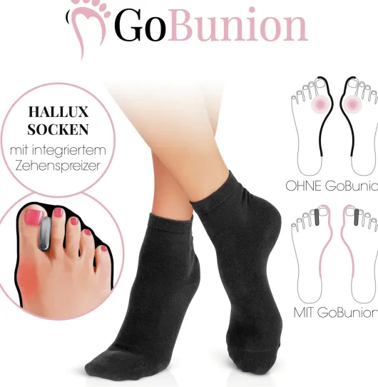 GoBunion Socken mit Zehenspreizer 39-42 schwarz