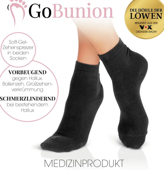 GoBunion Socken mit Zehenspreizer 35-38 schwarz